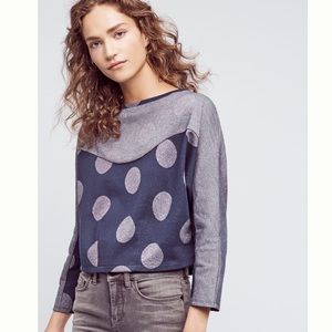 🆕 Anthropologie- Postmark Metallic Dot Swearshirt